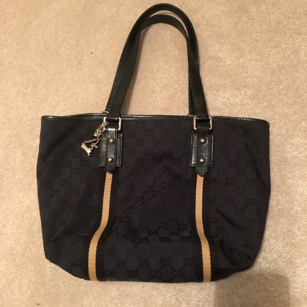 Vintage Gucci Black Tote Bag